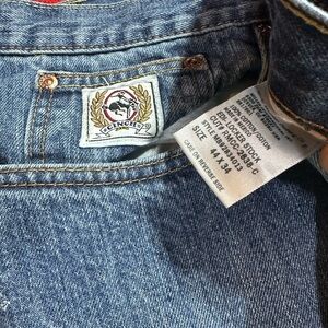 Men’s Cinch.44x34.husband cut a small slit at the bottom to fit over his shoes